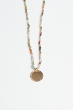 Necklace Beaded W/ Gold Pendant